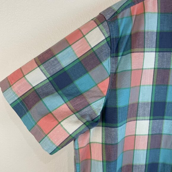 L.L. Bean Pastel Plaid Short Sleeve Shirt Size Large - Picture 3 of 9